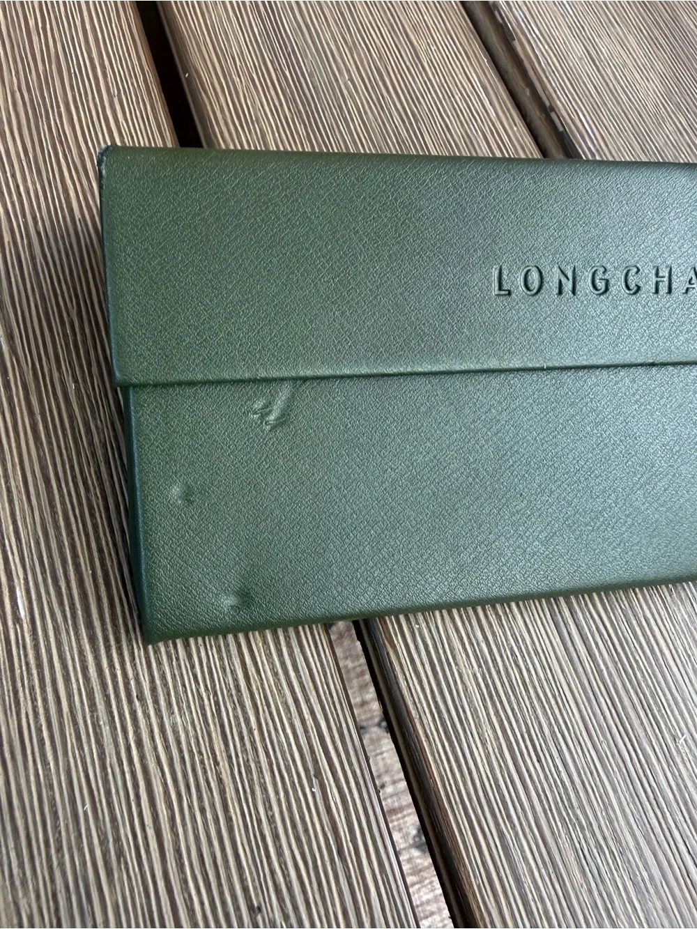 Longchamp Green Folding Eyeglasses Sunglasses Case Lime Interior